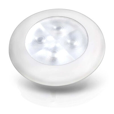 Hella Warm White Round Lamp, 12V, White Plastic Rim