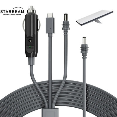 STARBEAM Starlink Mini 3-in-1 Car Charger + DC + USB-C 3m Power Cord