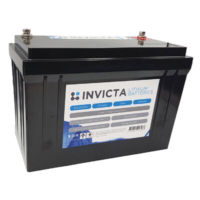 Invicta Lithium 12V 125AH Lithium Iron Battery with 4 series functionality