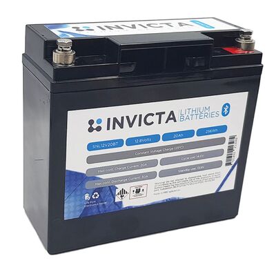 Invicta Lithium 12V 20AH Lithium Iron Battery with Bluetooth
