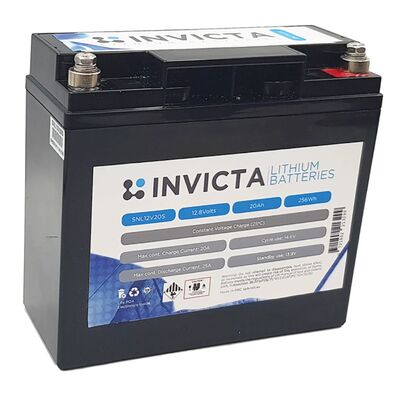 Invicta Lithium 12V 20AH Lithium Iron Battery with 4 series functionality