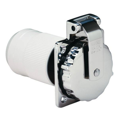 Power Inlet S/S 32A 220V 50HZ SQ Flange