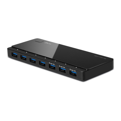 TP-Link UH700 7 ports USB 3.0 Hub, Desktop, 12V/2.5A power adapter included.
