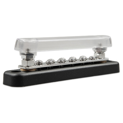 Victron Stainless Steel Busbar 150A 2 Pole 10x #8-32 Screw Terminals with Cover