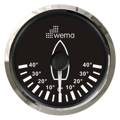 Wema Rudder Angle Indicator 40°/0/40° with Stainless Steel Bezel