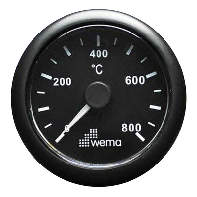 Wema Exhaust Gas Temperature Gauge 0-800°C with Black Bezel