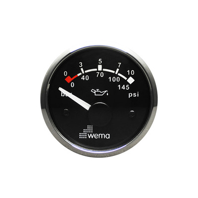 Wema Oil Pressure Gauge 0-10 Bar | 145 PSI with Stainless Steel Bezel