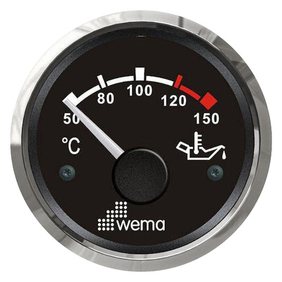 Wema Oil Temperature Gauge 40-120°C with Stainless Steel Bezel