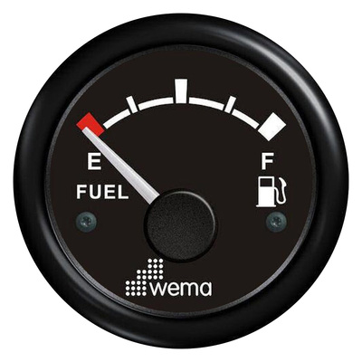Wema Fuel Gauge with Black Bezel 240-30 Ohm
