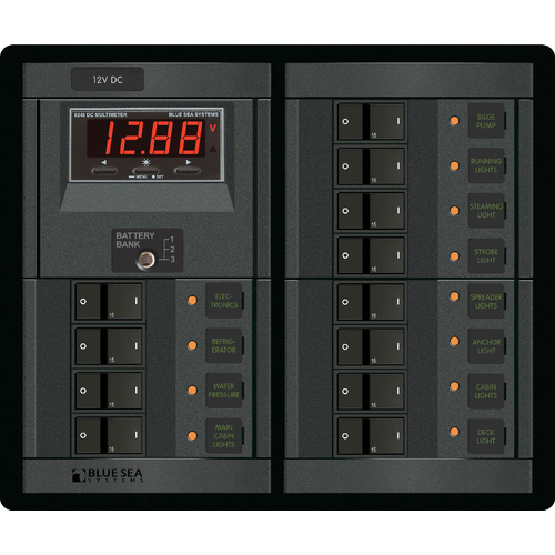 Blue Sea Panel 360 12VDC 12pos DMM FR