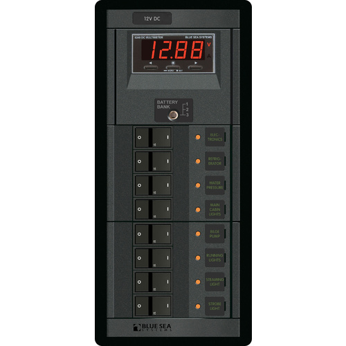 Blue Sea Panel 360 12VDC 8pos DMM FR