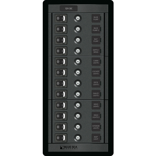 Blue Sea Panel 360 DC 12 Position Switch CLB Vertical