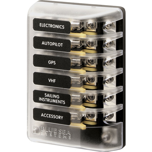 Blue Sea Fuse Block 3AG 6 Circuits with Ground