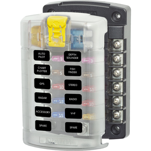 Blue Sea Fuse Block ST Blade Fuse 12 Circuits with Cover