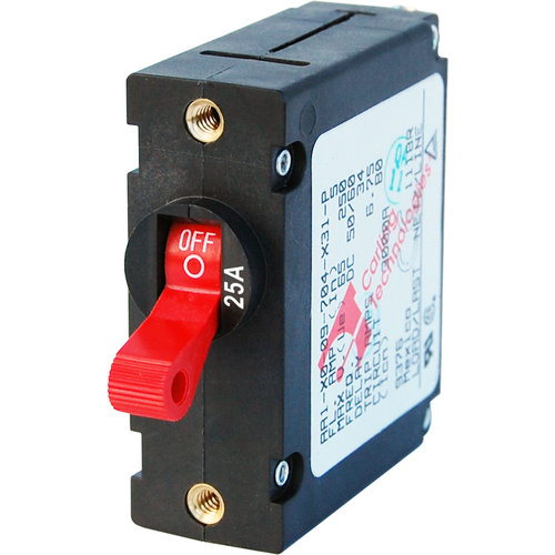 Blue Sea Circuit Breaker AA1Toggle 25A Red