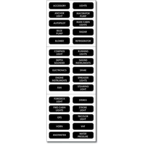 Blue Sea Label Kit DC Panel Basic