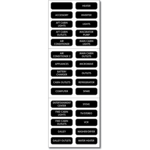 Blue Sea Label Kit AC Panel Basic