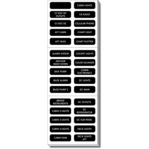 Blue Sea Label Kit DC Panel Extended