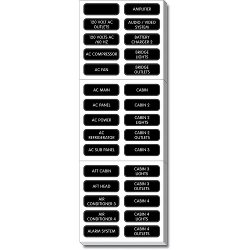 Blue Sea Label Kit AC Panel Extended