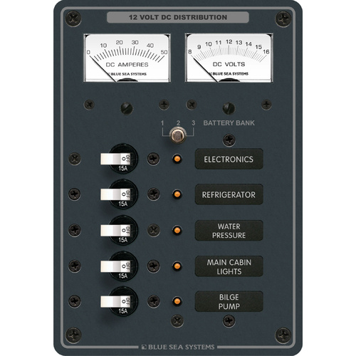 Blue Sea Panel DC 5pos V/AMtr