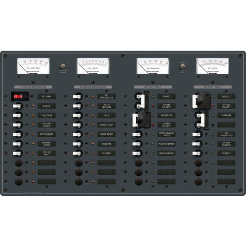 Blue Sea Panel 230VAC 20pos/12VDC 20pos