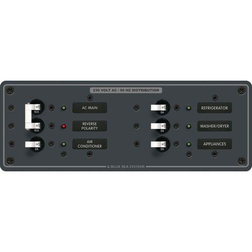 Blue Sea Panel 230VAC 4pos w/Main H