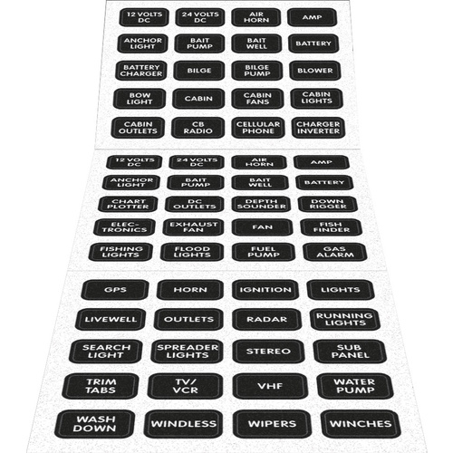 Blue Sea Label Kit - Black 60 DC Label Set