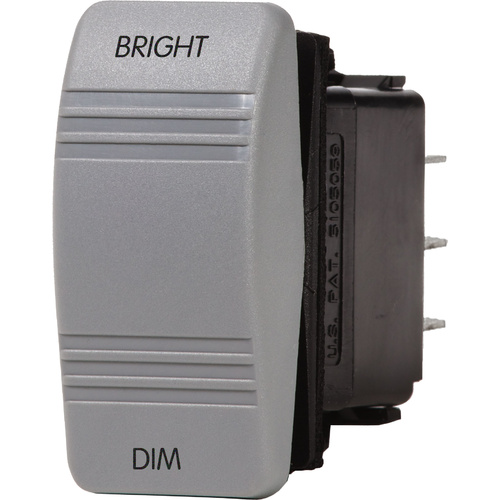 Blue Sea Switch Contura SPDT(ON)-OFF-(ON) Dimmer Control Switch (Gray)