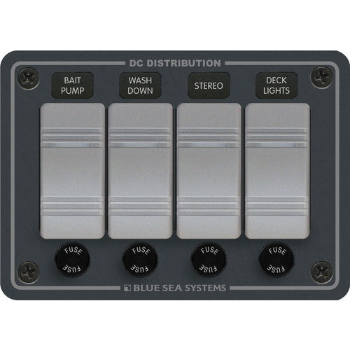 Blue Sea Contura Water Resistant 12V DC Panel - 4 Position