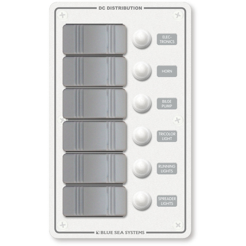 Blue Sea Panel H2O 12VDC CLB 6pos V