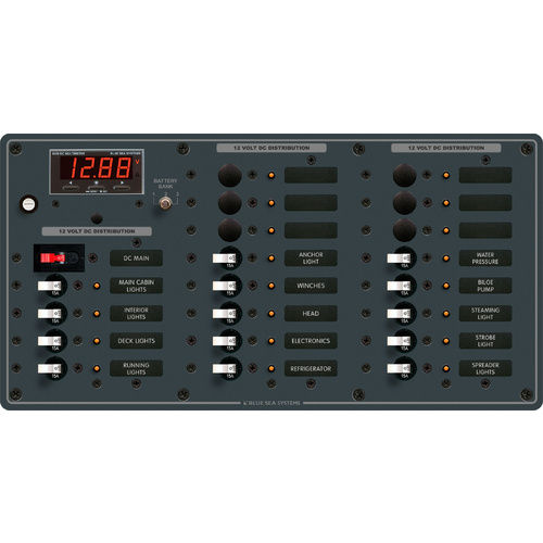 Blue Sea Panel DC 20pos w/Main DMM