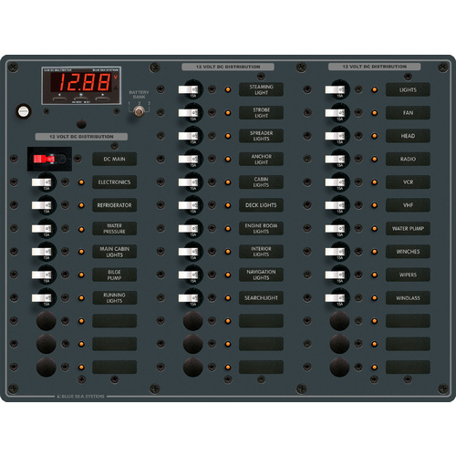Blue Sea Panel DC 36 Position w/Main DMM