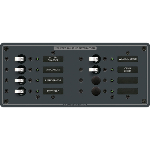 Blue Sea Panel 230VAC 8pos H
