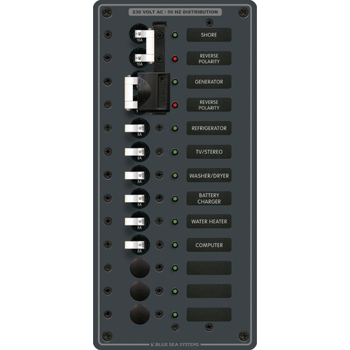 Blue Sea Panel 230VAC SourceSel 16A 9pos