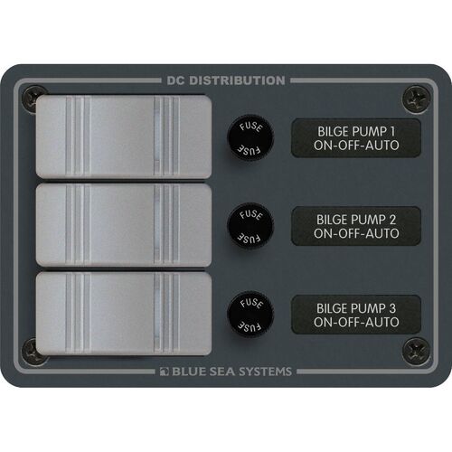Blue Seas Contura Water-Resistant DC Panel - Bilge Pump Control 3 Position
