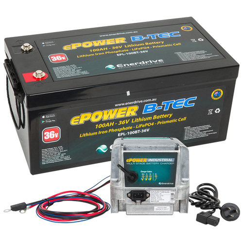 Enerdrive ePOWER 100AH 36V B-TEC Lithium Battery with Battery Charger