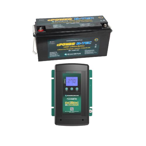 Enerdrive 100ah 24V B-TEC Bundle inc DC30 Charger 