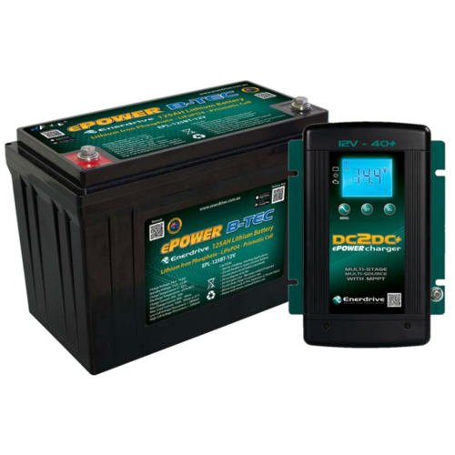 Enerdrive ePOWER 125AH B-TEC Lithium Battery with EN3DC40 DC/DC Charger