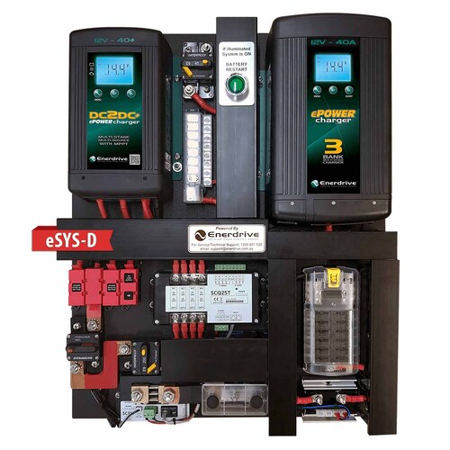 Enerdrive eSYSTEM-D 40A AC and DC DIY Installation Kit, With Simarine Battery Monitor