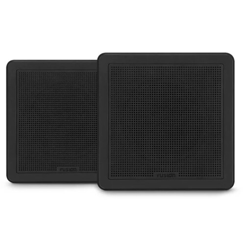 Fusion FM Series Marine Speakers, 7.7" 200-Watt Square Black Flush-Mount Marine Speaker