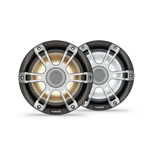 Fusion Signature Series 3i Marine Speakers, 7.7" 280-watt CRGBW Coaxial Sports Grey Marine Speakers (Pair)