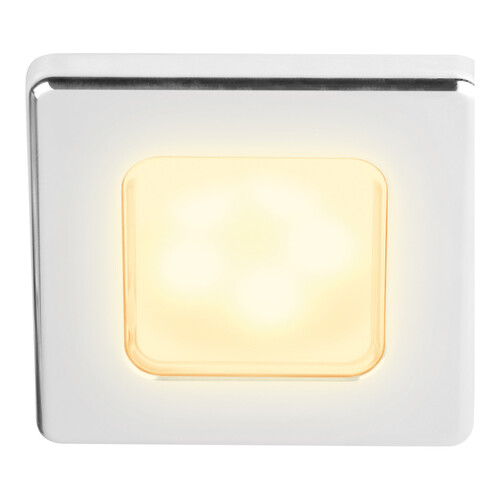 Hella Warm White EuroLED 75 Square LED Down Lights 12V DC, Chrome-Plated Plastic Rim