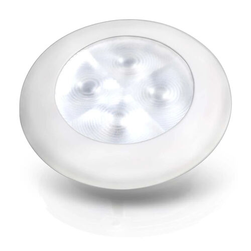 Hella Warm White Round Lamp, 12V, White Plastic Rim