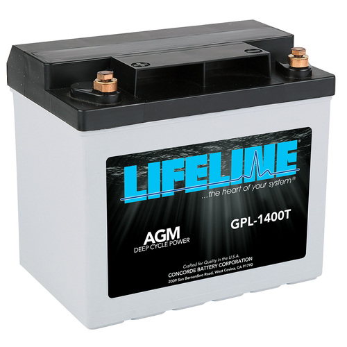 Lifeline AGM GPL-1400T - 12V 550CCA / 43Ah Starting Battery