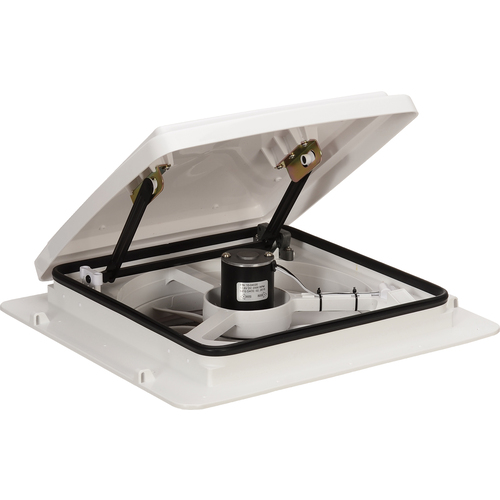 Maxxfan Plus with Thermostat, Rain Sensor, Power Lift & Remote. 356mm x 356mm. White  (4540KI)