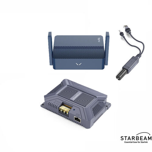 STARBEAM Starlink Mini DC to PoE Power Converter with Cudy TR3000 Travel Router