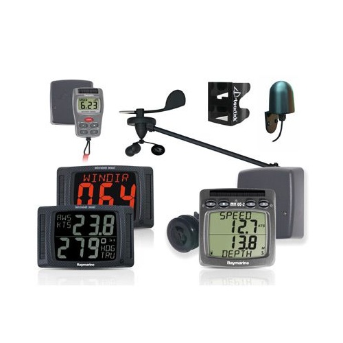 Raymarine Performance Pack 30 (wind, speed, depth & compass txducers, 2-up mast bracket, NMEA interface, dual, maxi, dual maxi, & remote control displ
