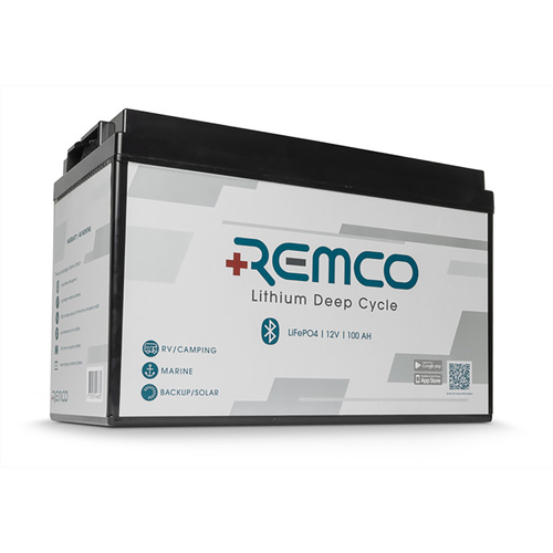 Remco Lithium Deep Cycle LiFePO4 12V 100AH LFP Battery GRP31 with Bluetooth
