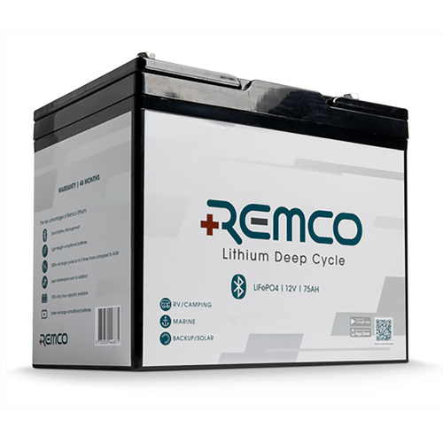 Remco Lithium Deep Cycle LiFePO4 12V 75AH LFP Battery GRP24 with Bluetooth