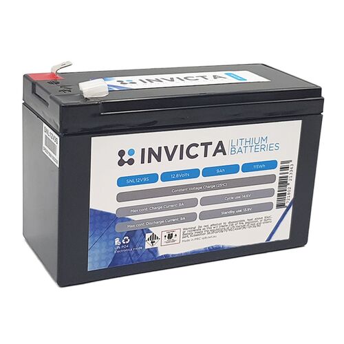 Invicta Lithium 12V 9AH Lithium Iron Battery